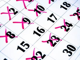 Mehrere markierte Wochen im Kalender, gibt es einen Urlaubsanspruch bei Kündigung?